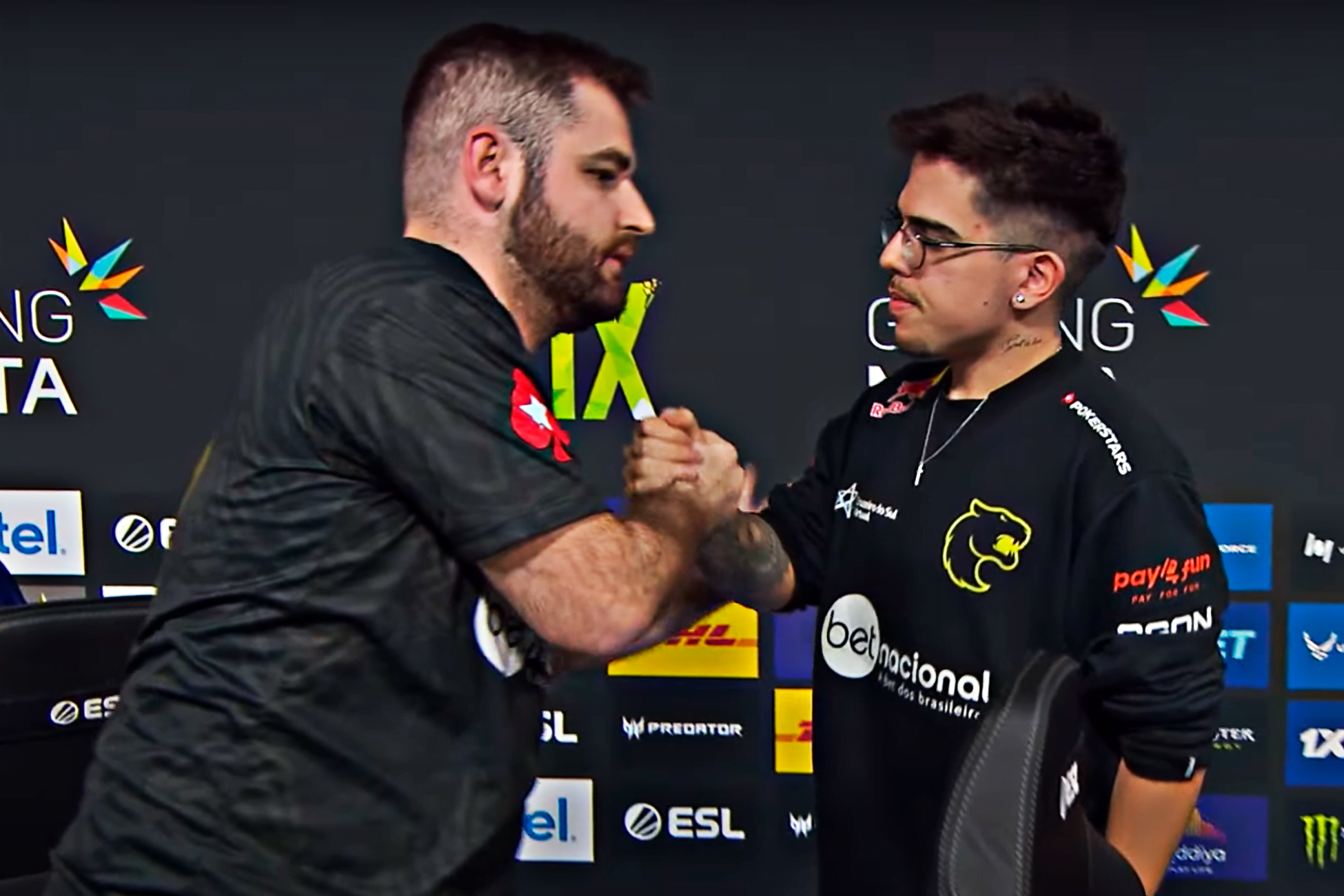 FalleN e yuurih após a derrota da Furia na ESL Pro League para a Monte